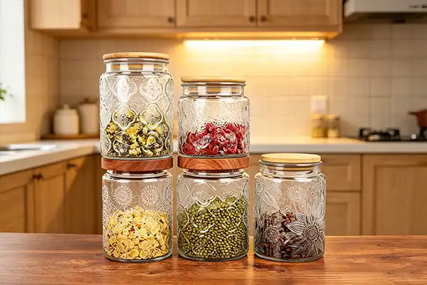 What is a large capacity vintage airtight glass jar called?